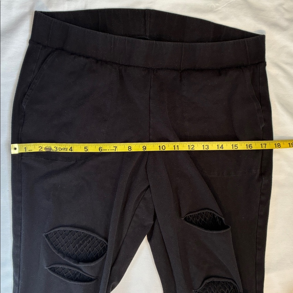 Torrid Black Leggings Size 2 Distressed Fishnet - Picture 7 of 13